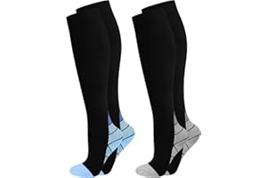 YLK 2 PAIA Calze Compressione Graduata Uomo E Donna 20-30mmHg per Sportive, Running, Trekking, Recupero, Viaggio in Aereo, Antitrombo, Vene Varicose