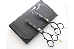 SANGUINE Professional Hair Cutting and Thinning Scissors Set, Japanese Convex Blades - Ideal for Hairdressers, Barbers, and Personal Use on All Hair Types + Storage Case