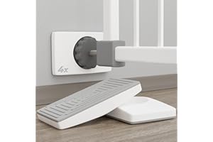 Hoffenbach 4X Patins de Protection Murale – Grille et Barrière de Sécurité pour Escalier & Porte – Protection Murale sans Perçage – Fixation à Pression pour Bébé & Enfants