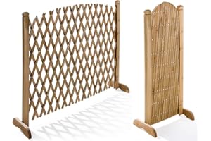 SF SAVINO FILIPPO Pannello grigliato divisorio separè in Legno Estensibile 120xh150cm per terrazzo Balcone