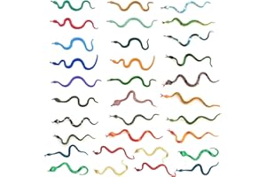 LSYYSL 32 Serpientes de plástico realistas, Mini Serpientes de Selva Tropical, Serpientes Falsas, Accesorios de Juego de bromas, Fiesta de la Selva, Accesorios de jardín, Adecuado para Halloween