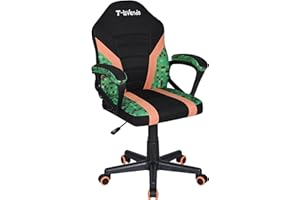 T-LOVENDO.ES Silla Gaming u Oficina niños Infantil de Tela giratoria ergonómica Estudio o Escritorio con Ruedas Brazos diseño Moderno sillón Gamer Ordenador Videojuegos
