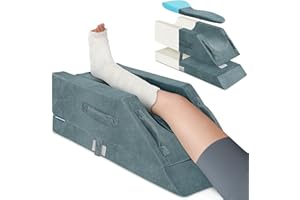 ‎KINGPAVONINI KingPavonini 4 höhenverstellbare Venenkissen Beinhochlagerungskissen für post-Op., ergonomischer Kurve, Memory-Schaumstoff für Beinschwellungen & Schmerzlinderung, Genesungshilfe nach Knie-OP ein Bein