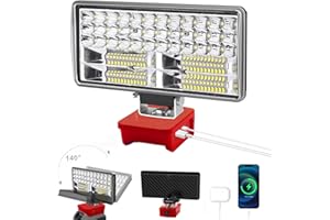 AKOCIRE Compatible with Milwaukee M18 18V Battery Cordless LED Work Light 6000LM Flashlight Portable Flood Light Compact Lighting with Type-C & USB Charge & Low Voltage Protection