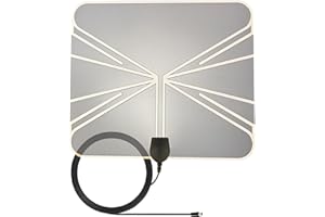 LEYF HD-Line & HD-955T Antena telewizyjna Potężnie wzmocniona, wysoki zysk VHF-UVF-FM DVB-T2 4K TNT HD 4K 1080p/antena do wydajnego odbioru sygnału telewizyjnego, kabel 3 m