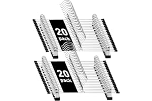 WEIDMAX Perchas para Pantalones y Faldas Cromadas Fuertes Con Clips Antideslizantes 28cm (11"), Metálicas para Calcetines, Paquete de 40