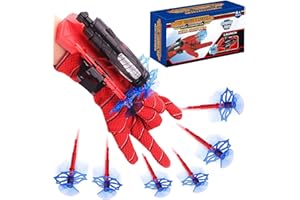 AOFENTOP Spider Shooter Boys Girls Toy - Web Shooters for Kids Super Hero Toys with Spider Gloves Launcher Wrist Toys Sucking Disc Bullets for Boy Girl Age 3-14 Birthday Gifts With Gift Box Package