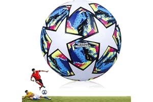FUNMO Ballon de Football en Taille 5, Ligue des Champions Ballon de Football League Ball Ballons de Foot en Cuir Souvenir pour Adolescent et Adultes Match Sport Formation