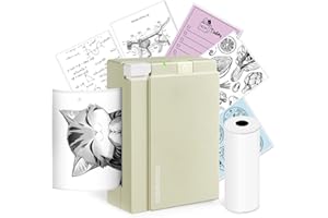 ORGBRO X3 Stampante Termica Bluetooth, Mini Stampante Portatile Senza Fili per Casa/Ufficio/Viaggi, Appunti, Foto, Etichette, Planner, 300DPI Stampante Adesivi per Smartphone-iOS/Android (Verde oliva)