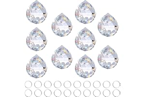 Lotbun Kristallkugel Set, glastropfen zum aufhängen sonnenfänger kristall, hängende Kristallkugeln, Kristallkugeln Prisma kristall (30)