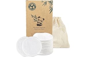 Relota Lot De 22 Tampons Démaquillants Lavables Fibre De Bambou, Disque Coton Demaquillant Lavable avec Sac à Laver, Super Doux Anti-Bactéries Lingette Réutilisables pour Tous Types de Peau