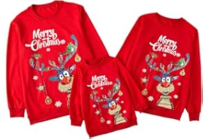 LJHH Felpe Natalizie Famiglia Felpe Famiglia Natale Pullover Natalizio Famiglia Felpa Natalizia Famiglia Maglioni Natalizi Famiglia Felpa 3D Natale Donna Uomo Bambina Renna Renne Divertenti Regali Natale