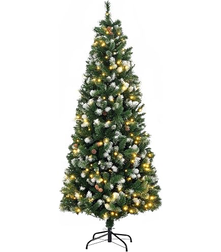 Sapin De Noël Artificiel Demi-forme 180 Cm - 852 Branches Enneigées, 240 LEDs Blanc Chaud & Multicolores - Télécommande Et Minuterie