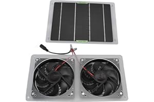 FEWB 100W Solar Panel Fan Kit, 12V Waterproof Solar Powered Ventilation Exhaust Dual Fan, Portable Solar Vent Fan Cooler for Chicken Coop Greenhouse Shed Dog House