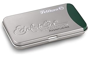 Pelikan 339671 - Plumas estilográficas para tinta fina Edelstein, 6 cartuchos, color aventurina verde, en caja de regalo