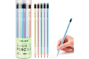 TALIFOCA 30pcs HB Bleistift ,Holzbleistifte Set mit Radiergummi, Holzbleistifte Bleistifte Graphitstift Bleistift Kinder,Rutschfest Bleistifte Kinder Schulgeschenk für Prüfungen,Schule,Zeichnen und Skizzieren