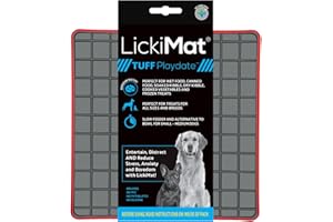 LICKIMAT Tuff - Tapete para lamer de alimentación Lenta para Perros, para comederos lentos y aburrimiento, Alimentos, golosinas, Yogur o Mantequilla de maní, Alternativa Divertida a un