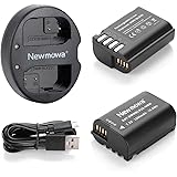Newmowa DMW-BLK22 Batteria di ricambio (confezione da 2) e Doppio Caricatore USB per Panasonic DMW-BLK22 e Panasonic Lumix DC
