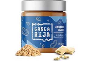 CASCA RIJA: Crema de Cacahuete con Chocolate Branco 250g | 89,8% Cacahuetes Tostados + 10% Chocolate Blanco + Canela Molida + 0,01% Jengibre en Polvo | 100% Cremosa Sin Trozos de Cacahuetes, Vegan