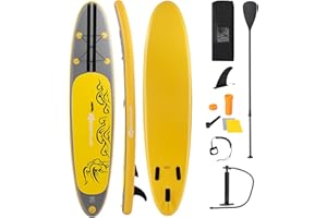 COSTWAY SUP Gonfiabile Adulti 335 cm, Stand Up Paddle Gonfiabile, con Pompa, Pinna, Leash, Kit di Riparazione, Pagaia e Zaino, 335 x 75 x 15 cm