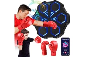 ‎EAGERMINDS Music Boxing Machine, Smart Elektronische Boxmaschine LED Wandmontiertes Boxziel mit Musik, Unterstützt Bluetooth, Geschwindigkeitseinstellung, Kalorienzähl-Zeitmessmodus, Für Erwachsene und Kinder