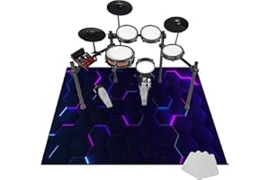 TKUHKNAG 140 x 100 cm Alfombras Acusticas, Alfombra para Batería Tambor, Alfombras Rectangulares Insonorizada Antideslizantes, Alfombrilla para Kits de Batería Electrónica Bombo Caja y Otras Instrumentos
