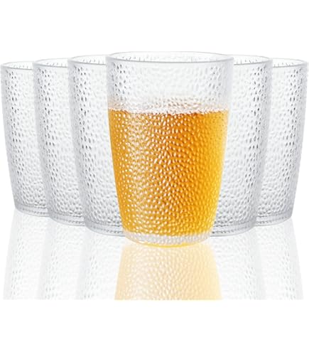 Lot De 4 Gobelets En Plastique Réutilisables Pour Enfants Et Adultes - 300 Ml - Transparent - Pour Eau, Jus - Verres En Plastique Incassables Et Durables, Sans BPA (transparent