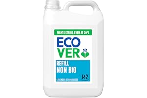 Ecover Concentrated Non-Bio, Laundry Detergent Refill, Laundry Washing Liquid, Lavender and Sandalwood, 142 Washes, 5L
