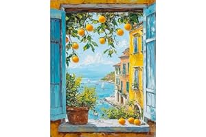 Yunruily Citronnier Peinture Numero adulte-Peinture par Numéro Adultes débutants,Numéro d'Art Kit Peinture par Décoration Murale et Cadeaux Pour La Maison 40x50cm