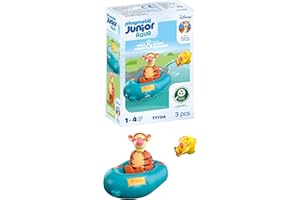 PLAYMOBIL Junior & Disney 71704 Tigro con canotto, Include Tigro e Un Pesce Tigre, Giocattolo sostenibile Realizzato in plastica a Base vegetale, Giocattolo per Bambini dai 12 Mesi in su