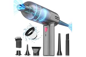 Dealswin Mini Aspirateur à Main 4 en 1 sans Fil, 9 KPA Aspirateur de Voiture Puissant Électrique Souffleur à Air Comprimé pour PC, Ordinateur, Auto, Voiture, Maison, Bureau