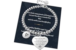 Chritice Regali Natale Donna Regalo Natale Amica Mamma Nonna, Bracciale Donna Acciaio con Frasi Bracciale Amicizia Regalo Amica Bracciale Donna Amicizia Regalo Donna Natale Regalo Ragazza
