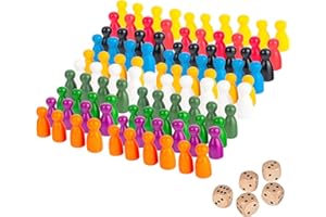 ClcIosis 105 Stück Spielfiguren Für Brettspiele Set, Farbenfrohe Spielsteine Mit 5 Würfeln, Ideal Für Mensch ärgere Dich Nicht, Perfekt Für Familienabende Und Kinderpartys