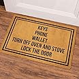 Ruiyida Keys Phone Wallet Turn Off Oven and Stove Lock The Door Entrance Floor Mat Funny Doormat Door Mat Decorative Indoor Non-Woven 23.6 by 15.7 Inch Machine Washable Fabric Top