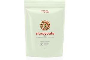 PharmaPower Slurpyoats Farina d’Avena Istantanea Integrale Gusto Pizza, Senza Glutine, Senza Lattosio e Senza Zuccheri Aggiunti, Vegana, 500 g