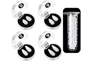 Huarsion Vampir Zähne Vampirzähne Erwachsene/Kinder, Vampir Fangs Falsche Zähne Vampire Teeth Vampirgebiss mit 1 Rohr Zähne Pellets Kleber und 30 Tattoos für Cosplay Party Requisiten Halloween Party
