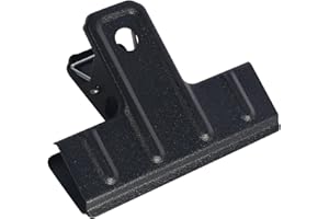 POERMA 12 Pezzi Bulldog Clip Raccoglitore, 3 inch/78 mm Bulldog Binder clip in Metallo, Clip per Raccoglitore Bulldog Clip per Carta Bulldog per Foto, Borse della Spesa, Casa e Ufficio (Nero)