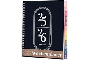 Rileys & Co Wochenplaner 2025, Hausaufgabenheft, Schulplaner | Kalender 2025 2026 Juli 2025–Juni 2026 Terminplaner, Notizen, Doppeldraht, 20 x 15 cm Planner, (Schwarz, auf Deutsch)