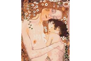 ARTNAPI Dipingere con i numeri, kit per adulti per bambini con cornice 40 x 50 cm (mamma con Baby Gustav Klim) – Dipinto ad olio fai da te su tela – molto divertente e rilassante