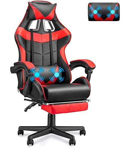 Sedia Da Gaming Massaggiante Airfish - Regolabile 90-150°, Cuscino Lombare, Portata 150 Kg - Foto 7