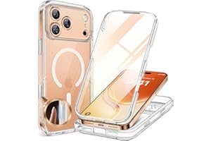 Miracase 360 Grad für iPhone 17 Pro Hülle mit Magsafe, Eingebaut Glas Schutzfolie, Komplettschutz HandyHülle Magnetisch Stoßfest Case für iPhone 17 Pro Schutzhüllen 6,3 Zoll,klar