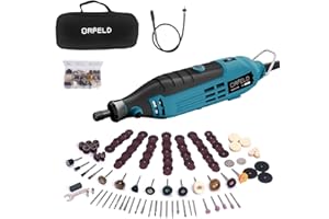 ORFELD Multifunktionswerkzeug Drehwerkzeug, 180 W 10000-36000 RPM, mit 124 Zubehör, 6 Drehzahleinstellungen Werkzeug Set für Handwerker und Heimwerker, zum Gravieren, Bohren, Schleifen