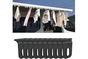 SHULLIN 10 Stück RV Markisenhaken kederleisten Haken Camping Kederschiene Haken Tragbare Markisenhaken Camping Markisen Haken RV Markisen Zubehör Aufhänger für 5mm Kederschienen(Schwarz)