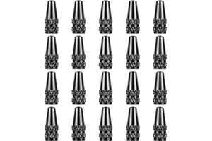 Oruola 20 Pcs Presta Valve Cap,Bike Valve Caps,Aluminum Dust Caps for Bikes,Corrosion Resistant,Black French Valves Alloy Bike Tire Cap for MTB Road Racing Bicycle,Black