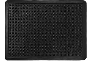 ANRO Tapis anti-fatigue 60 x 80 cm Tapis de travail ergonomique en caoutchouc avec picots Bubble Antidérapant Noir
