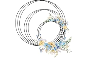 CONNECTION Metallring,Metallringe zum Basteln,Metallring Schwarz,Dekoringe zum Aufhängen 10cm/15cm/20cm für Hochzeitskranz,Makramee Ring,Wickeltechnik,Traumfänger Ringe,Floristik,Hoops Drahtring (9