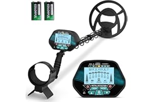 TRSAOW Metal Detector with Waterproof Search Coil, Adjustable Length Sensitivity & Audio Lightweight for Adults & Kids All Metal/DISC/PP Modes LCD Display Ideal for Beach Garden & Treasure Hunting (Blue)