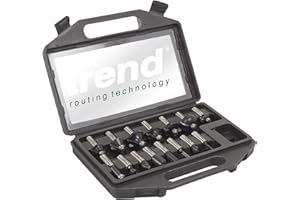 Trend Zestaw startowy frezów do obróbki drewna 15 części, trzpień 1/2 cala, z węglikowym ostrzem, włączając etui na przechowywanie, SET/SS9X1/2TC
