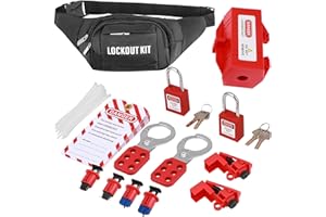 LUQIXCEY Lockout Tagout Kit for Electricians - Circuit Breaker Lock Set, Safety Padlock for Industrial Power