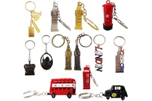 GRIDS LONDON LTD 10 London Keyrings UK Souvenirs Gifts Keyrings Keychain British England Gift Tags GB Icon Mini Brelock England Union Jack Bus Tower UK British Landmark (10 Keychain Souvenir)